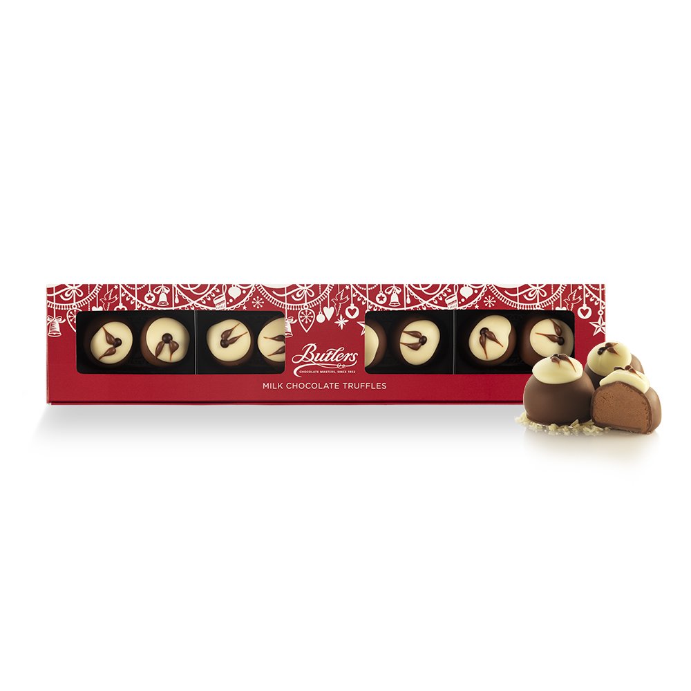 Christmas Pudding Motif Milk Chocolate Truffles